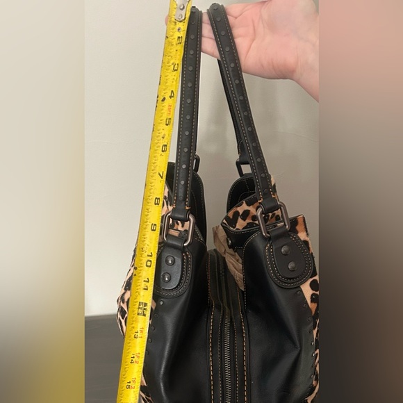 Edie Shoulder Bag 42 With Embellished Leopard Print Calfhair EUC - Picture 13 of 13